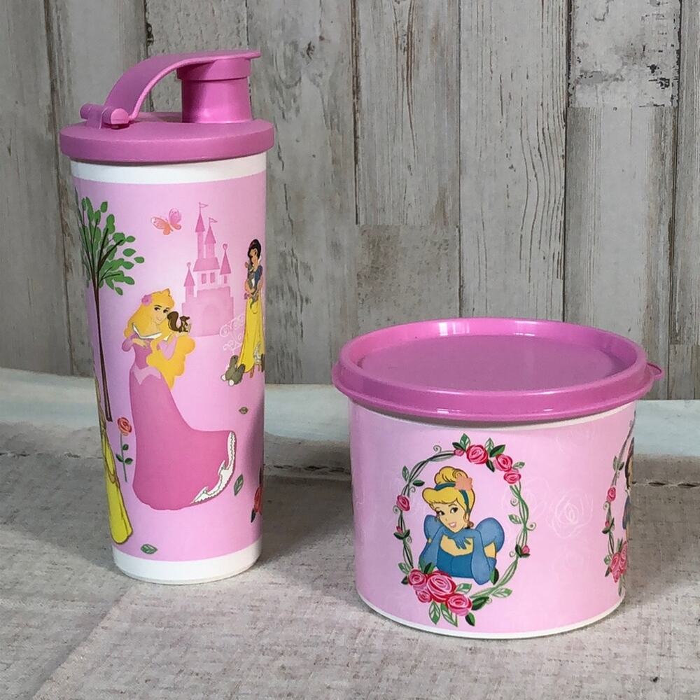 NWOT Tupperware Disney Princess Storage and Beverage Set Pink - Picture 2 of 9